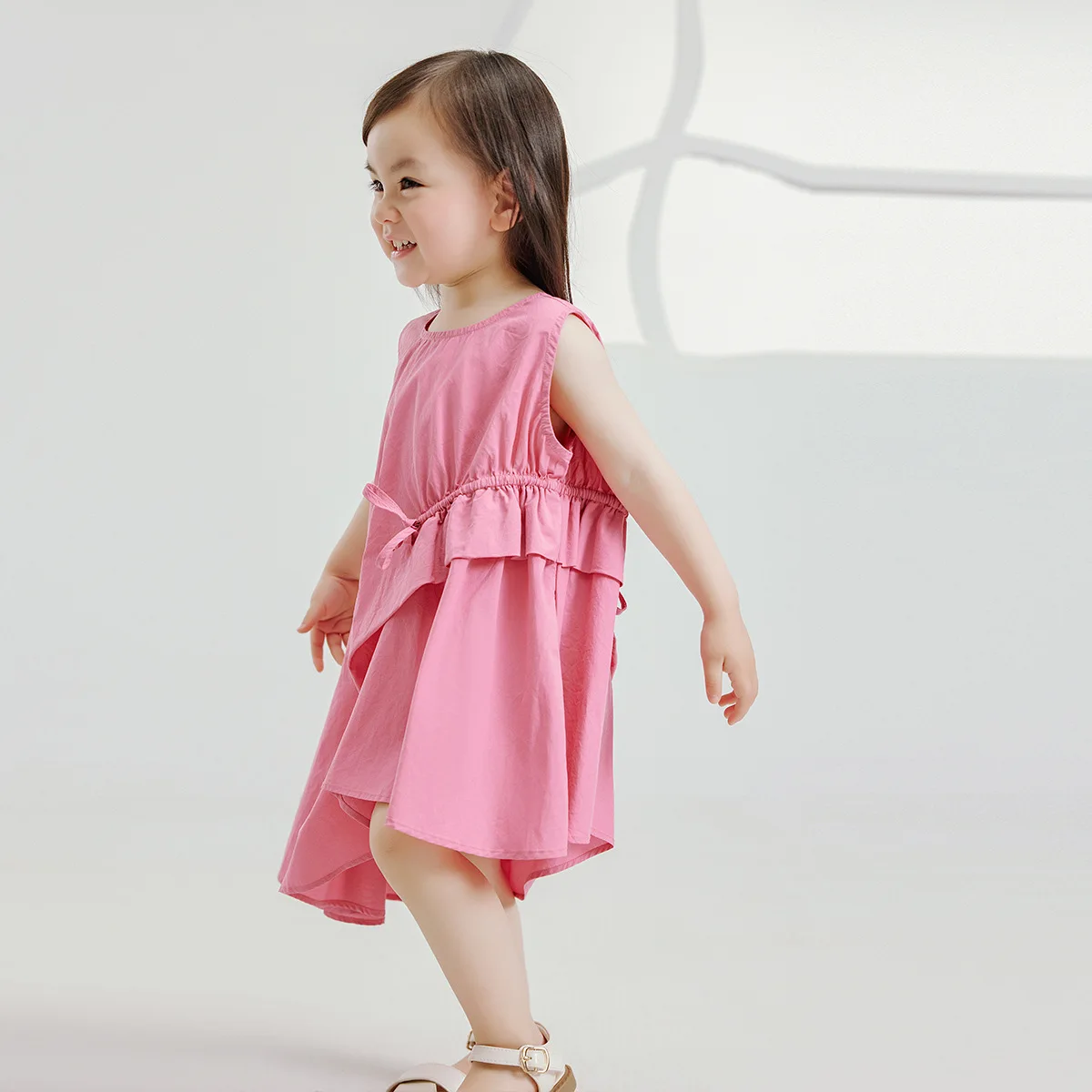 Baby Girl Dress Children 2024 Summer New Girls Fashion Irregular Personality Dress Children's Sleeveless Breathable Skirt