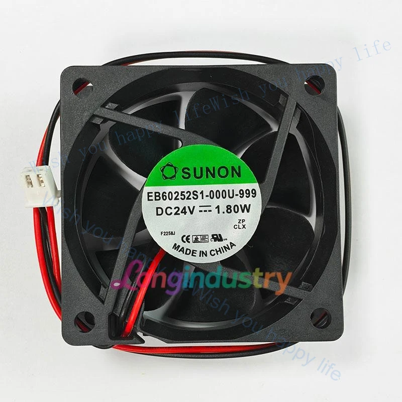 

V+ для 1 шт. Новый вентилятор охлаждения EB60252S1-000U-999 6025 DC24V 1.80W 6CM 2Pin