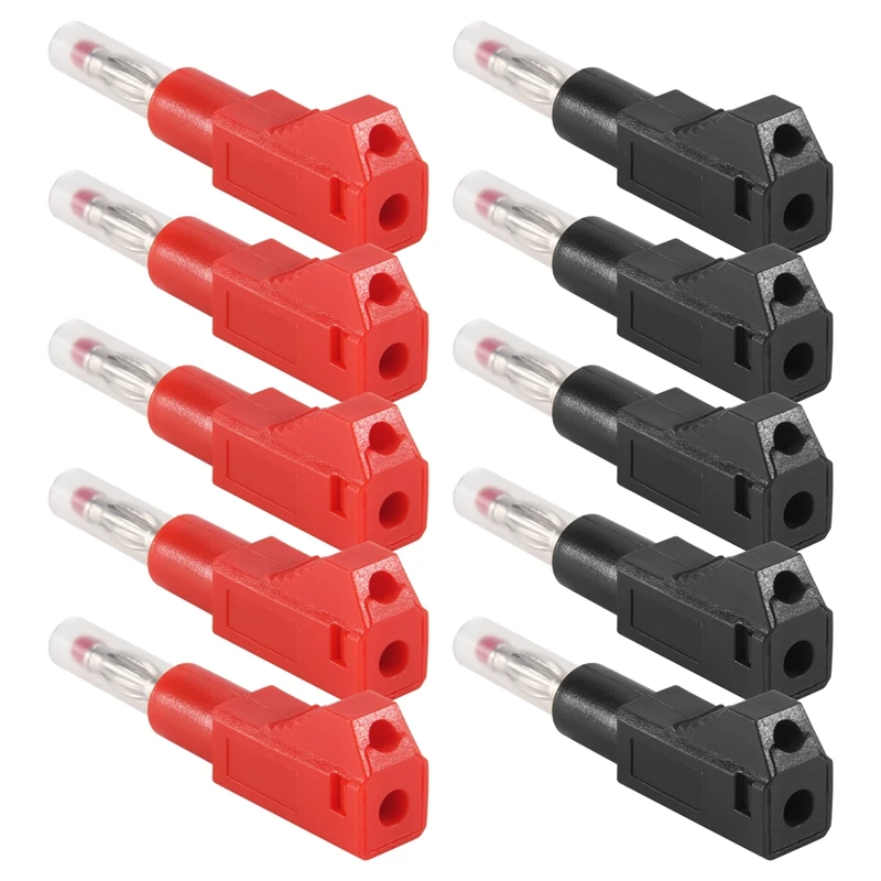 10 Sets Retractable Sheath 4Mm Banana Plug Connectors Stackable Wire Solder Multimeter Test Leads Ends Plugs Adapter