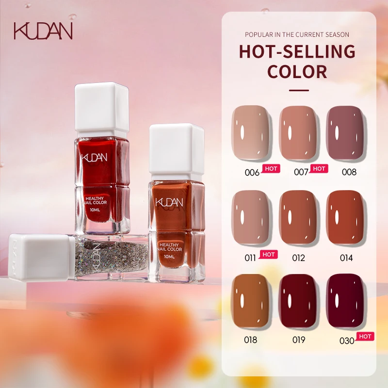 KUDAN 10ml Water-Based DIY Peel Off Gel Nail Polish for Nails Popular Colorful Glitter Nail Lacquer Polish Accessories