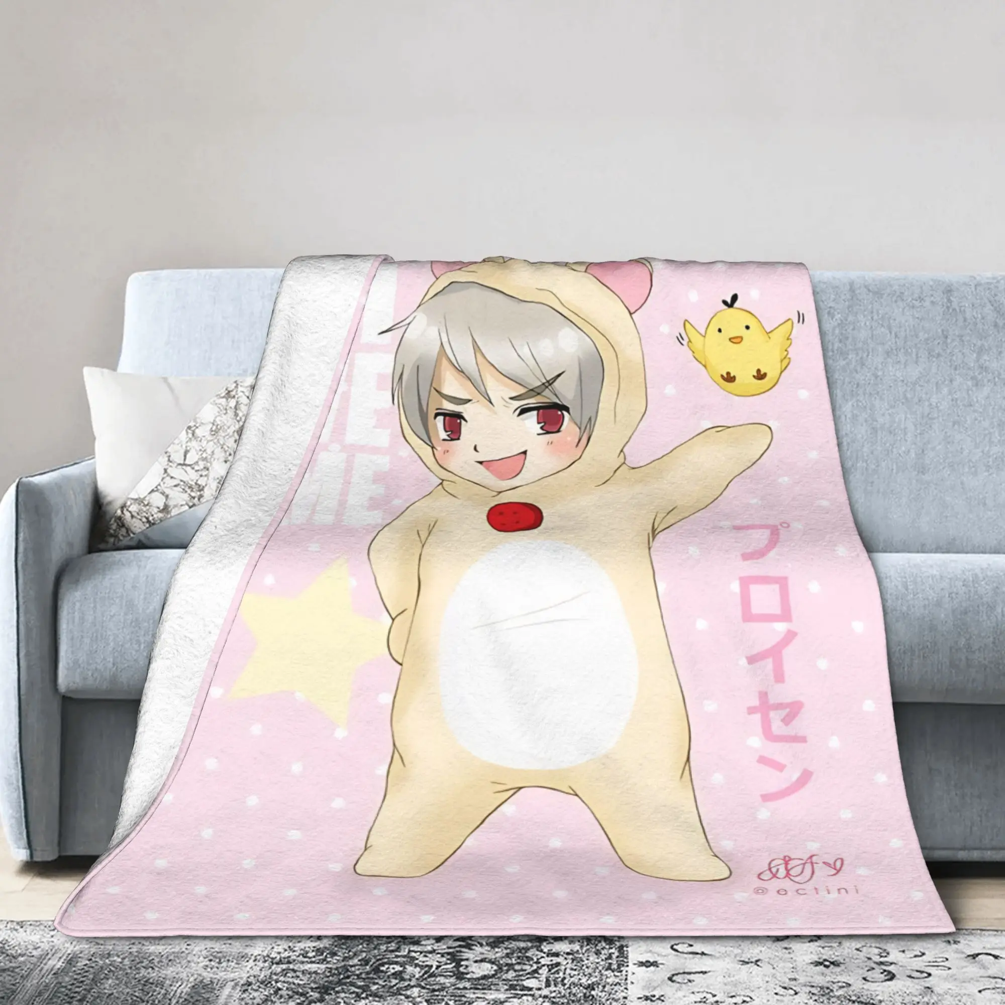APH Prussia Korilakkuma Hetalia Blanket Flannel Textile Decor   Multifunction Lightweight Throw Blanket for Bed Couch Quilt