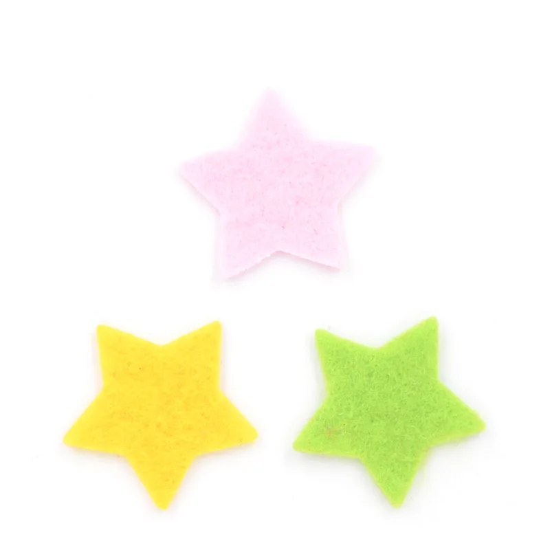200Pcs 20mm Mixed Star Nonwoven Fabric Patches Felt Scrapbooking Accessories Appliques for Craft Clothing Sewing Decor