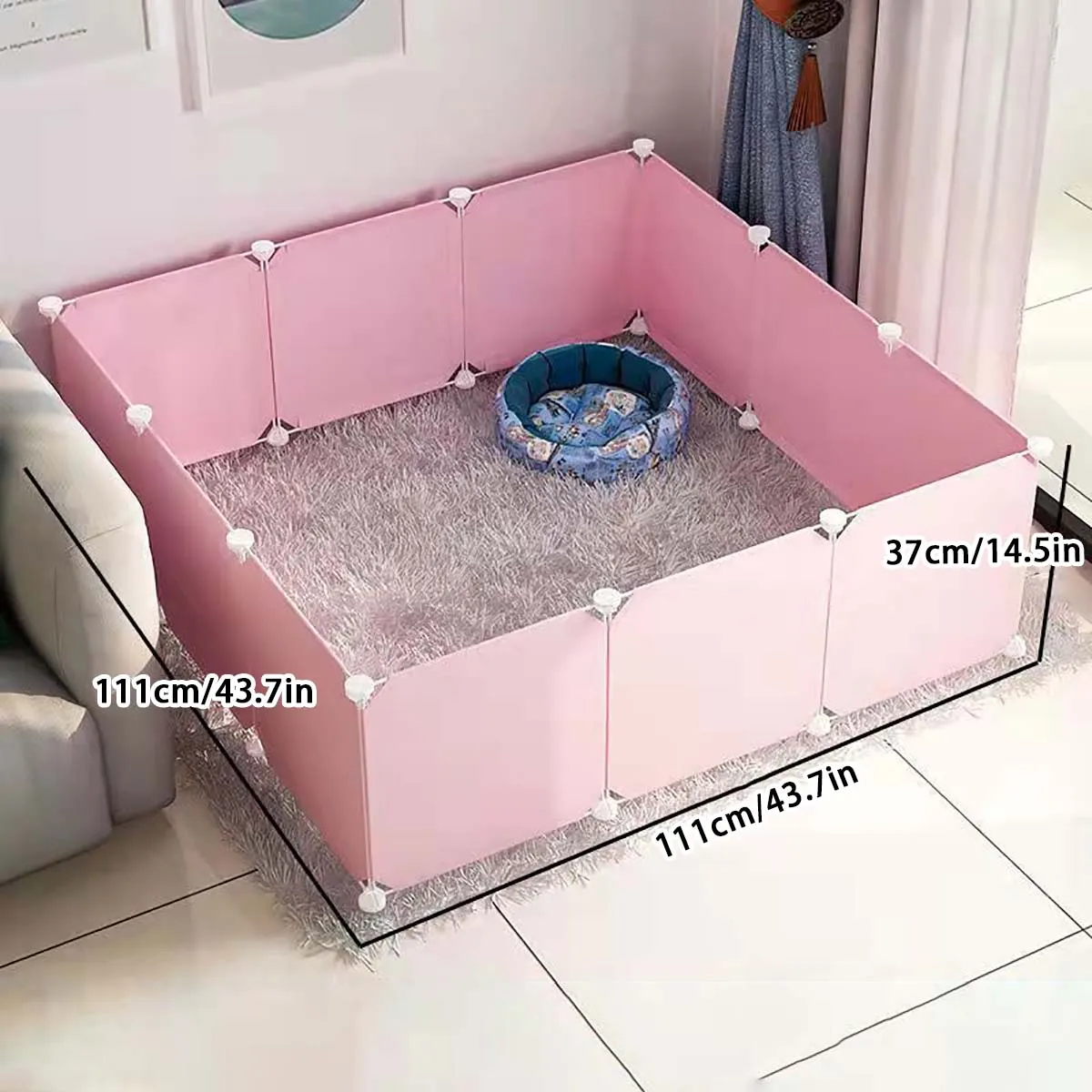 Modular Pet Enclosure Plastic Fence for Small Dogs, Teddy, French Bulldog, Rabbits, Dog Cage