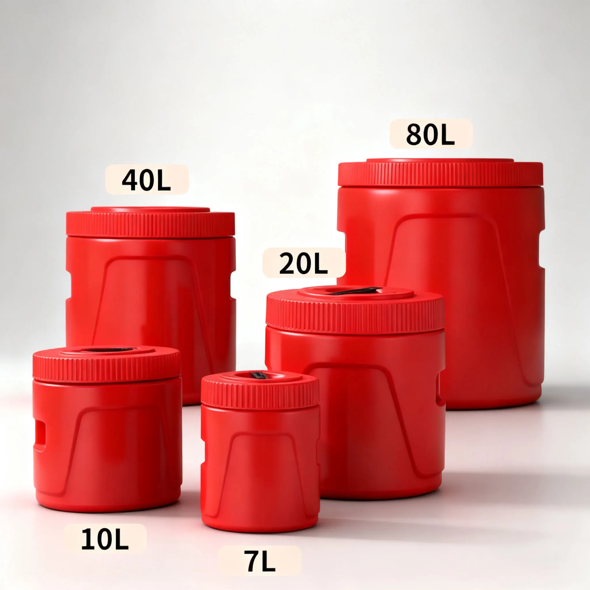 Large Capacity Stainless Steel Food Warmer Set IS Red Insulated Bucket Food Jar Storage Hotpot Ice Cooler Box Thermal Lunch Box