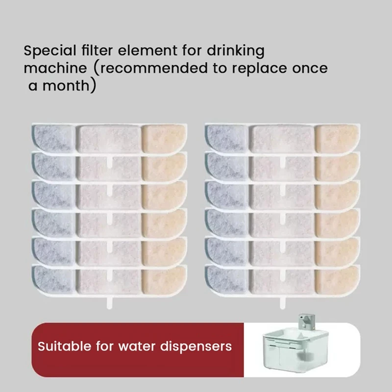 6 Activated Carbon Filter For Cat Water Fountain WFP6 Replacement Filters For Pet Automatic Drinking Fountain Easy To Use