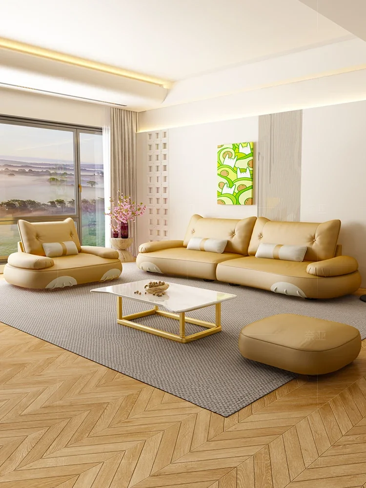 

Cats grab cloth small apartment straight sofa living room 2024 new modern simple double lonely online celebrity arc fabric
