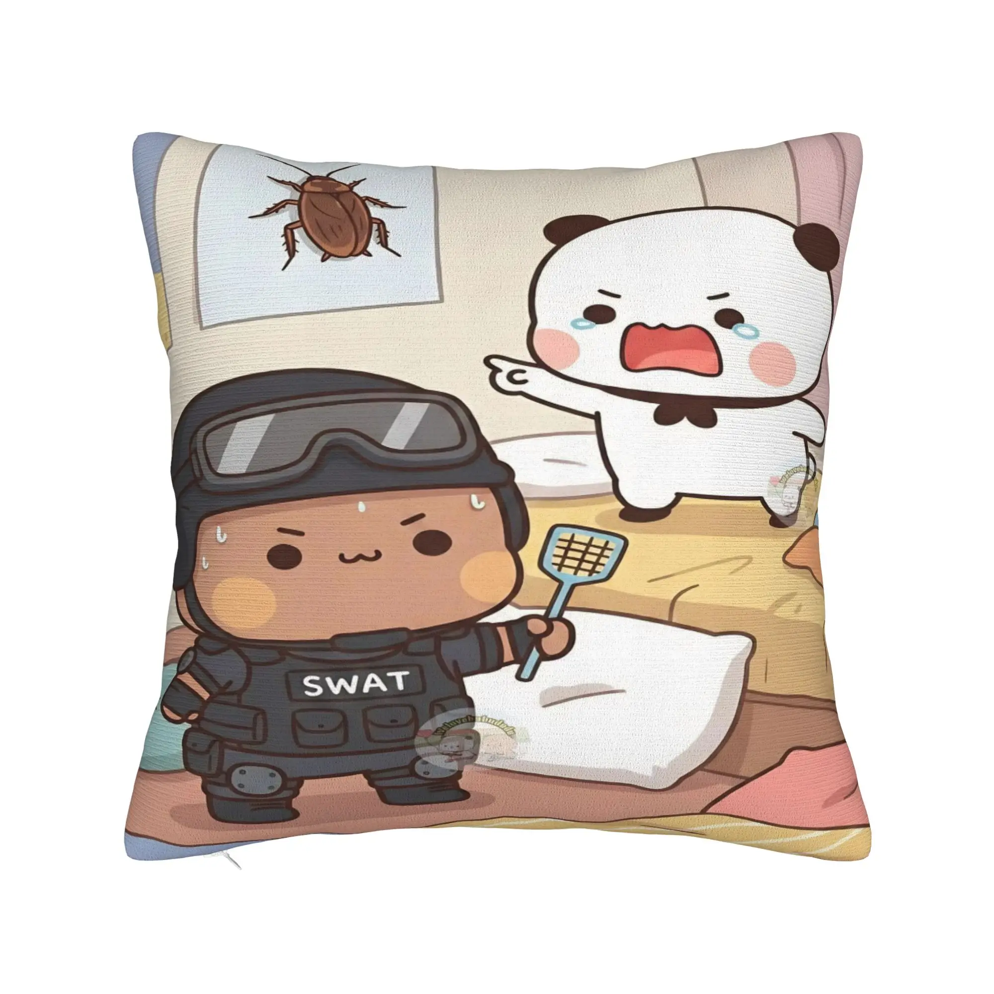 Bear And Panda Bubu Dudu Pillow Case Cushion Cover Polyester Pillow Cover Fashion Pillowcases For Office Car Home Decorative
