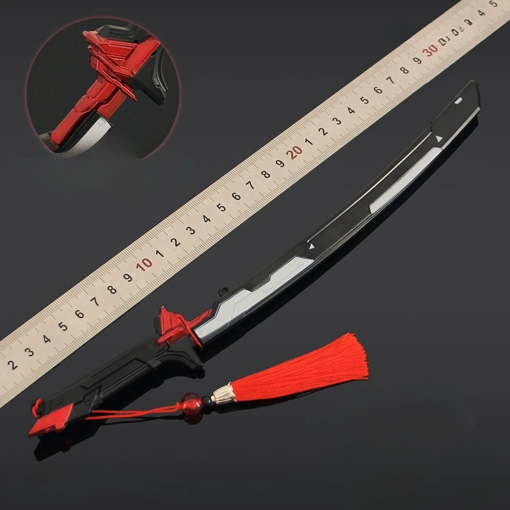 30 cm Valorant Game Perifere EX.O Rand Katana Samurai Zwaard Melee Wapen Modale Cosplay Prop Alle Metalen Model Kratten Jongens geschenken