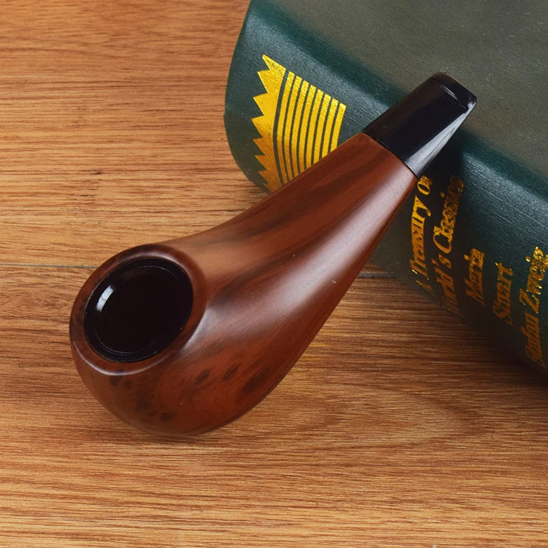 Resin Ebony Tobacco Pipe Retro Bakelite Bending Filter Pipe Potable Handheld Smoking Pipe Cigarette Accessories Men's Gifts