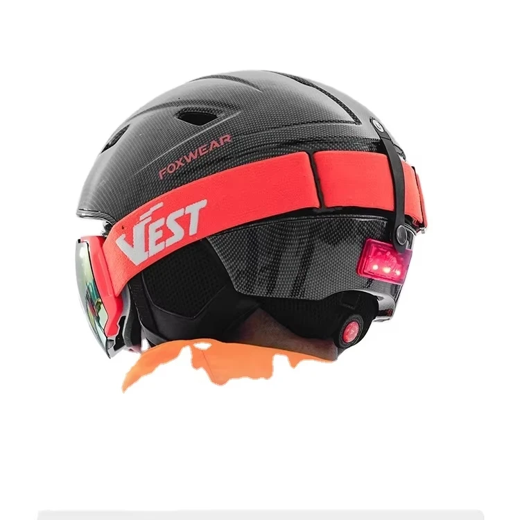 4K Camera Integrated Helmet With Bluetooth Windproof Ear Protection Winter Warmth ABS Material