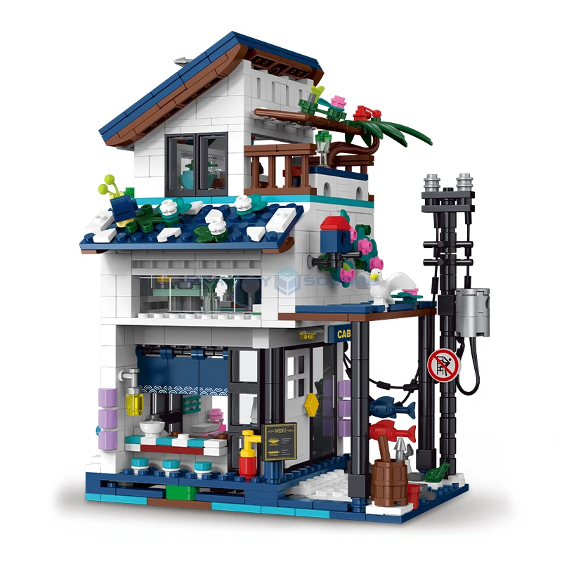 

Beach House 3 in 1 Modular Building Bricks MOC 20201 Japanese Cottage Architecture Model Blocks Ideas Toy Gift Kids Boys Girls