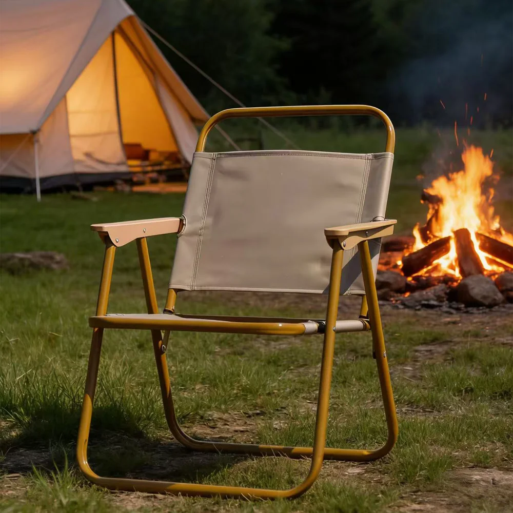 Detachable Waterproof Portable Folding Kermit Chair for Outdoor Camping Picnic, Round Tube Alloy Carbon Steel