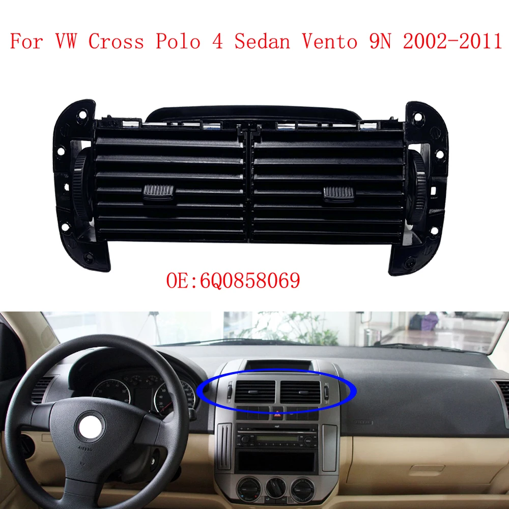 WQLSK Used Part 6Q0858069 Car Front Dash Air Vent Grill For VW Cross Polo 4 Sedan Vento 9N 2002-2010 air windows ac fresh