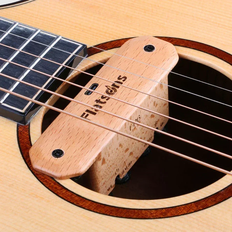 

Звуковое отверстие для гитары FLATSONS FR6, Bluetooth резонансный звукосниматель, перезаряжаемый с эффектом задержки реверберации, усилитель акустического покрытия