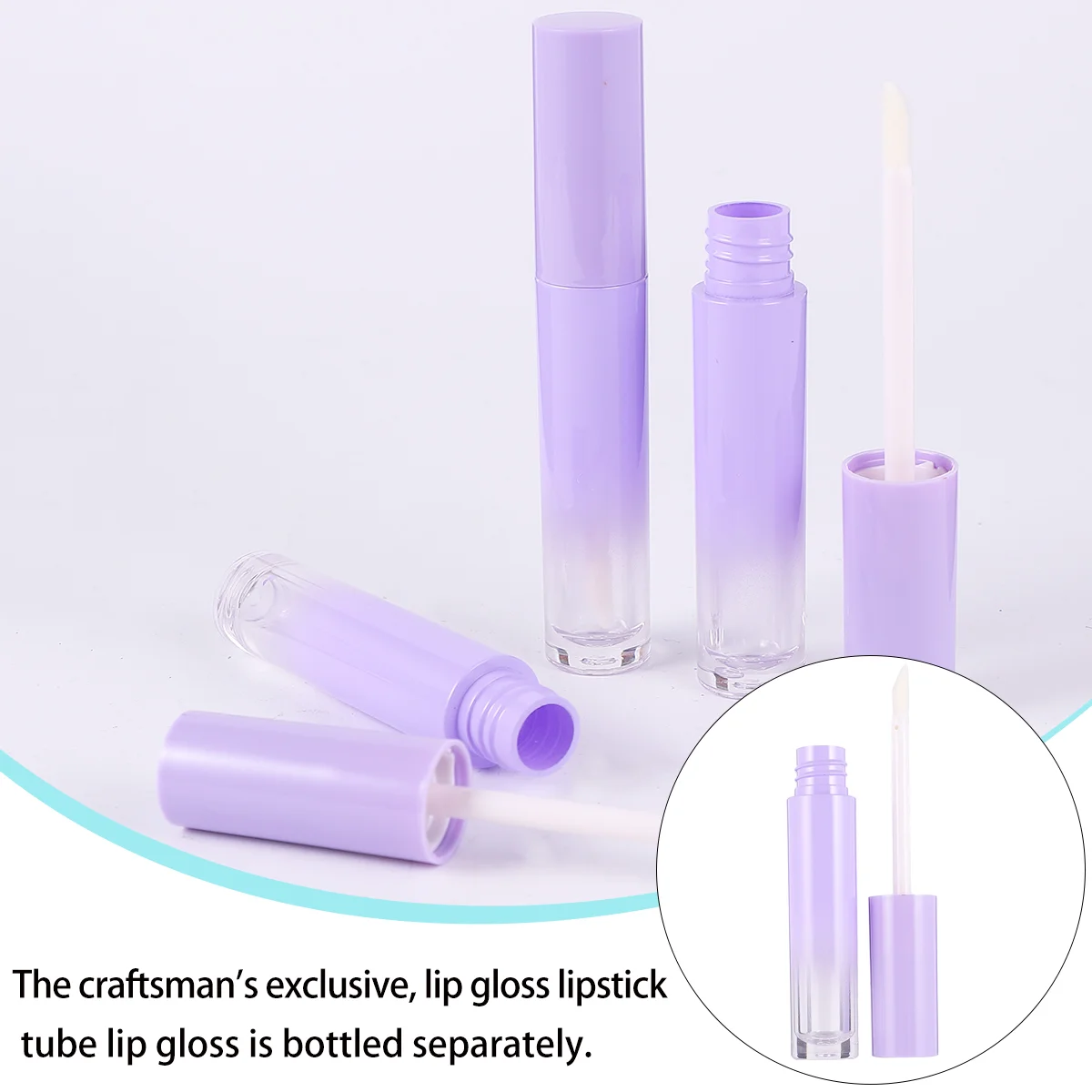 10 Pcs Gradient Purple Lip Gloss Tube Travel Fashion Empty Plastic Container Sub Bottle