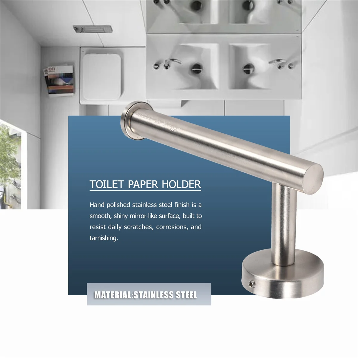 Suporte de papel higiênico de aço inoxidável 304, suporte de tecido redondo, dispensador de rolo de papel