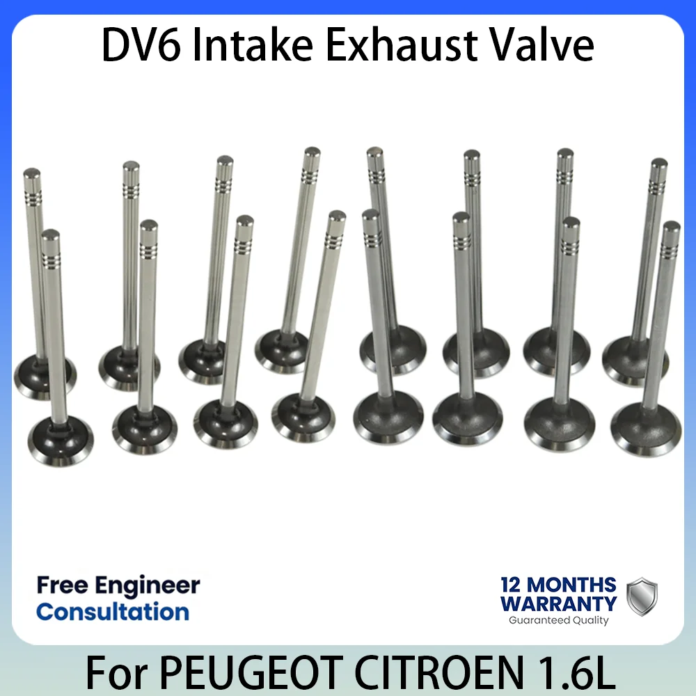 

Intake Exhaust Valve For Peugeot 207 208 308 408 Citroen DV6 1.6L HDi Diesel Engine 2006-2020 Original Replacement Valves 0949C0