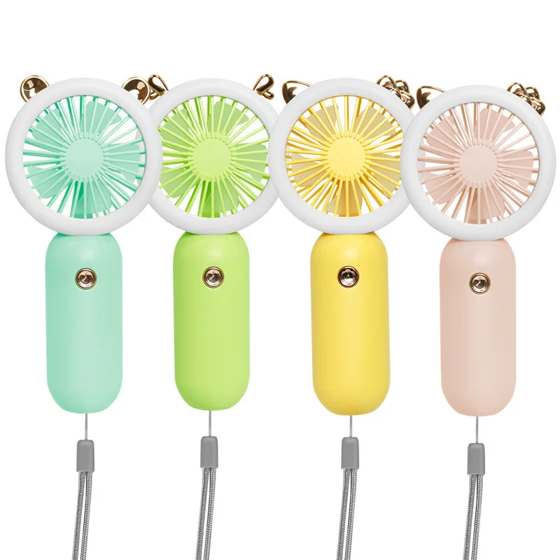 Mini Portable Fan lamp USB Rechargeable Night Light Cooling Handheld Three Speed Adjust ventilador Desktop Fan Decorative Light