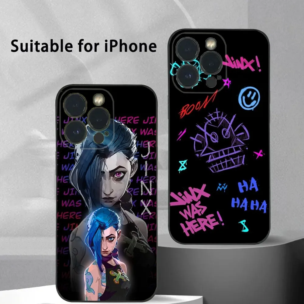 

A-Arcane cool J-Jinx L-LOL Phone Case For iPhone 16 15 14 13 12 11 Plus,Pro Max,XS,X,XR,SE,Mini,8,7 Soft Silicone Black Cover