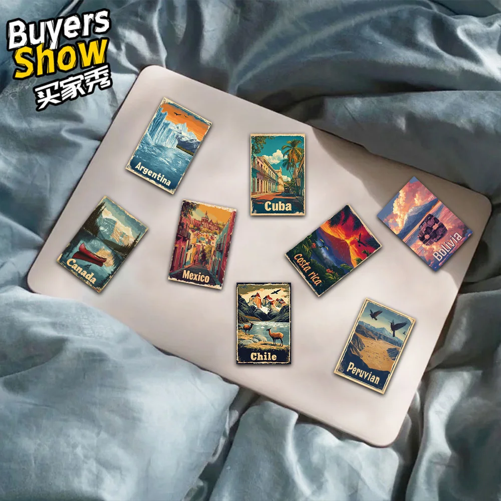 50/100PCS Retro Travel Posters From 1950s Graffiti Stickers Phone Cases Notebook Suitcase Skateboard Storage Box DIY Sticker