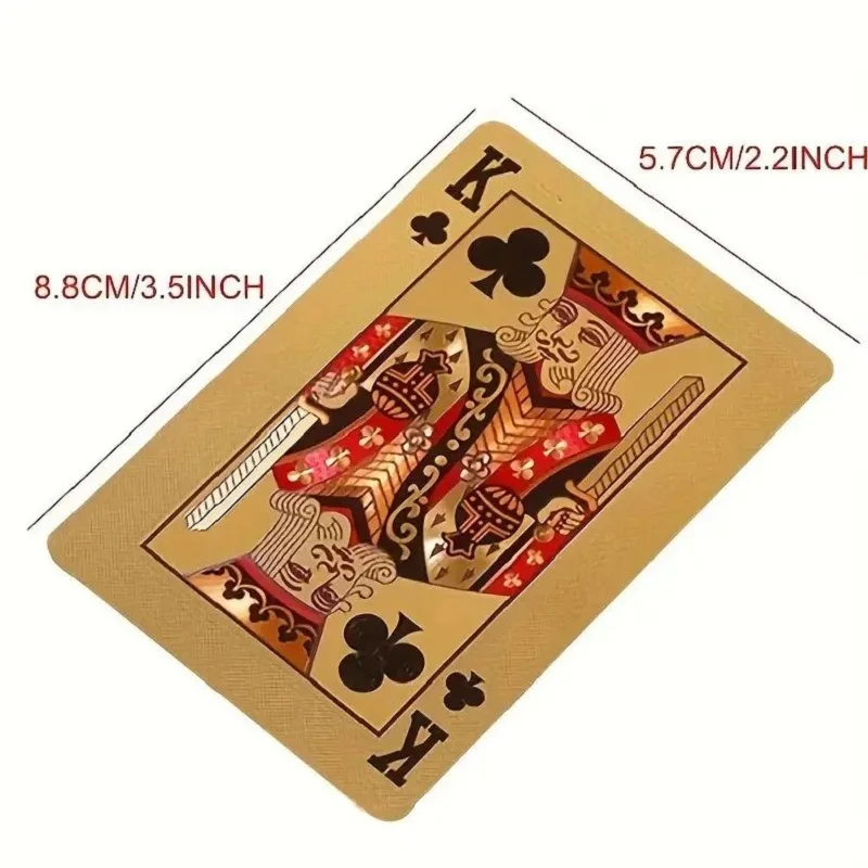 24K Goldเล่นไพ่พลาสติกเกมโป๊กเกอร์ดาดฟ้าฟอยล์Pokers Pack Magicกันน้ําการ์ดของขวัญคอลเลกชันเกม