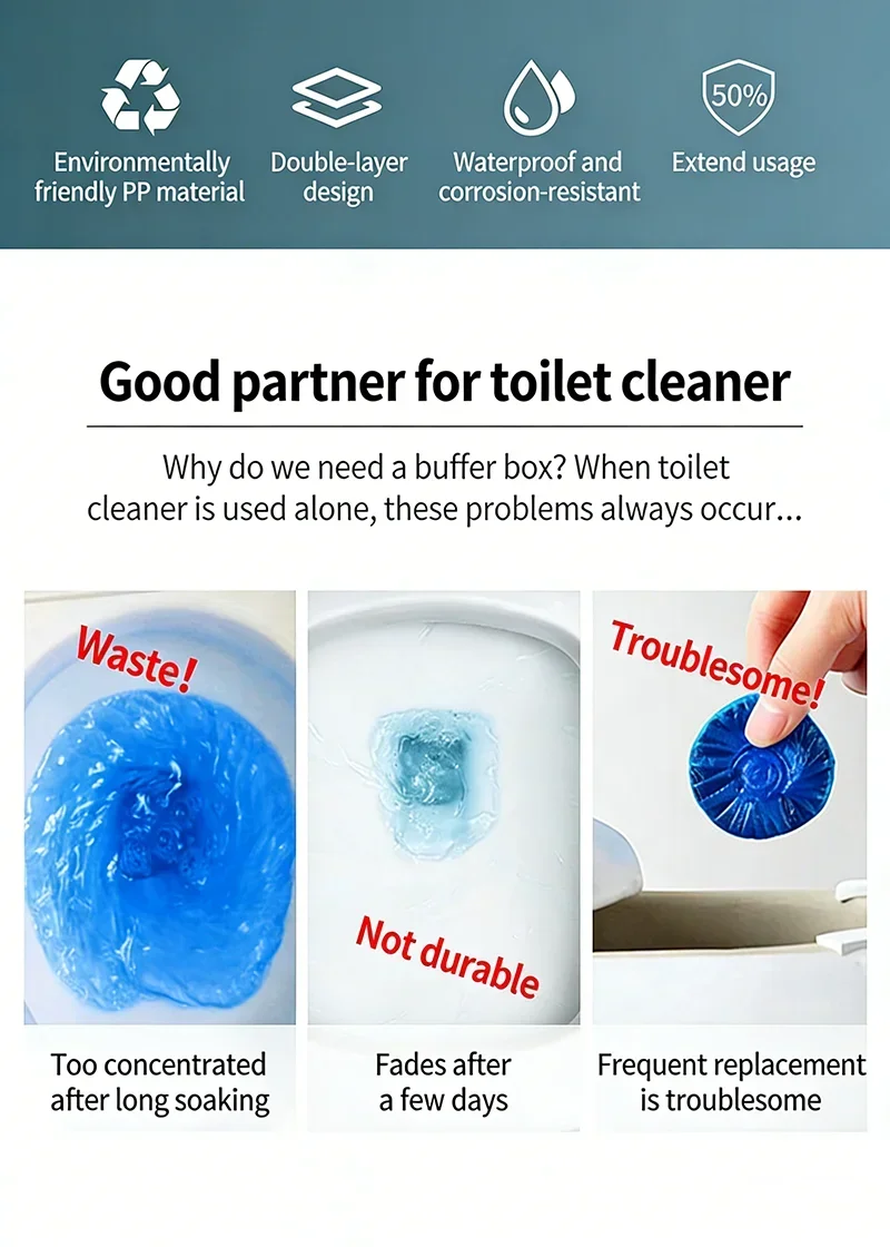 Silikon-Toilettentank-Tablettenhalter Vielseitiger WC-Reiniger und Geruchsneutralisierer zum Aufhängen – Detail 13