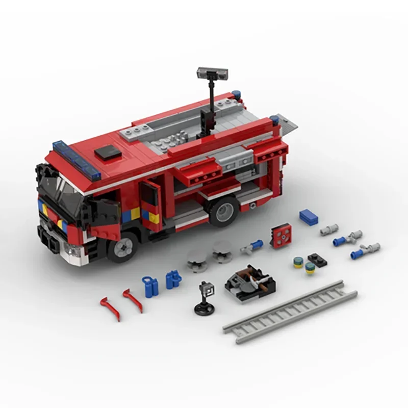 Moc bloques de construcción coche serie camión de bomberos belga modelo de motor tecnología ladrillo Vehículo de marca juguete DIY para regalos