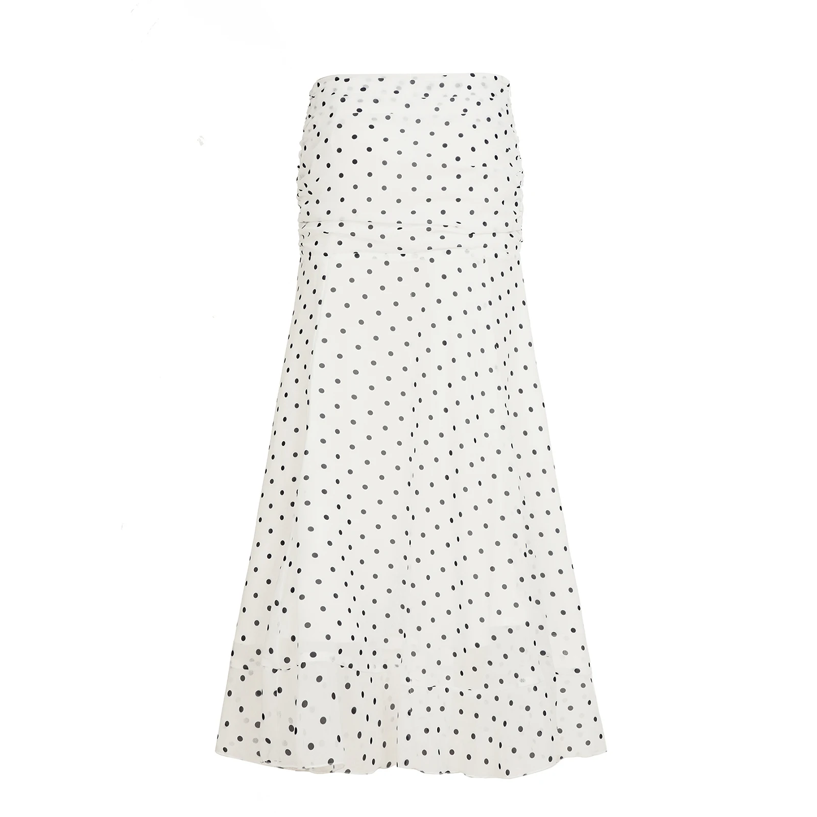 

Женские длинные юбки в горошек, элегантные струящиеся юбки трапециевидной формы с высокой талией и подолом «рыбий хвост»