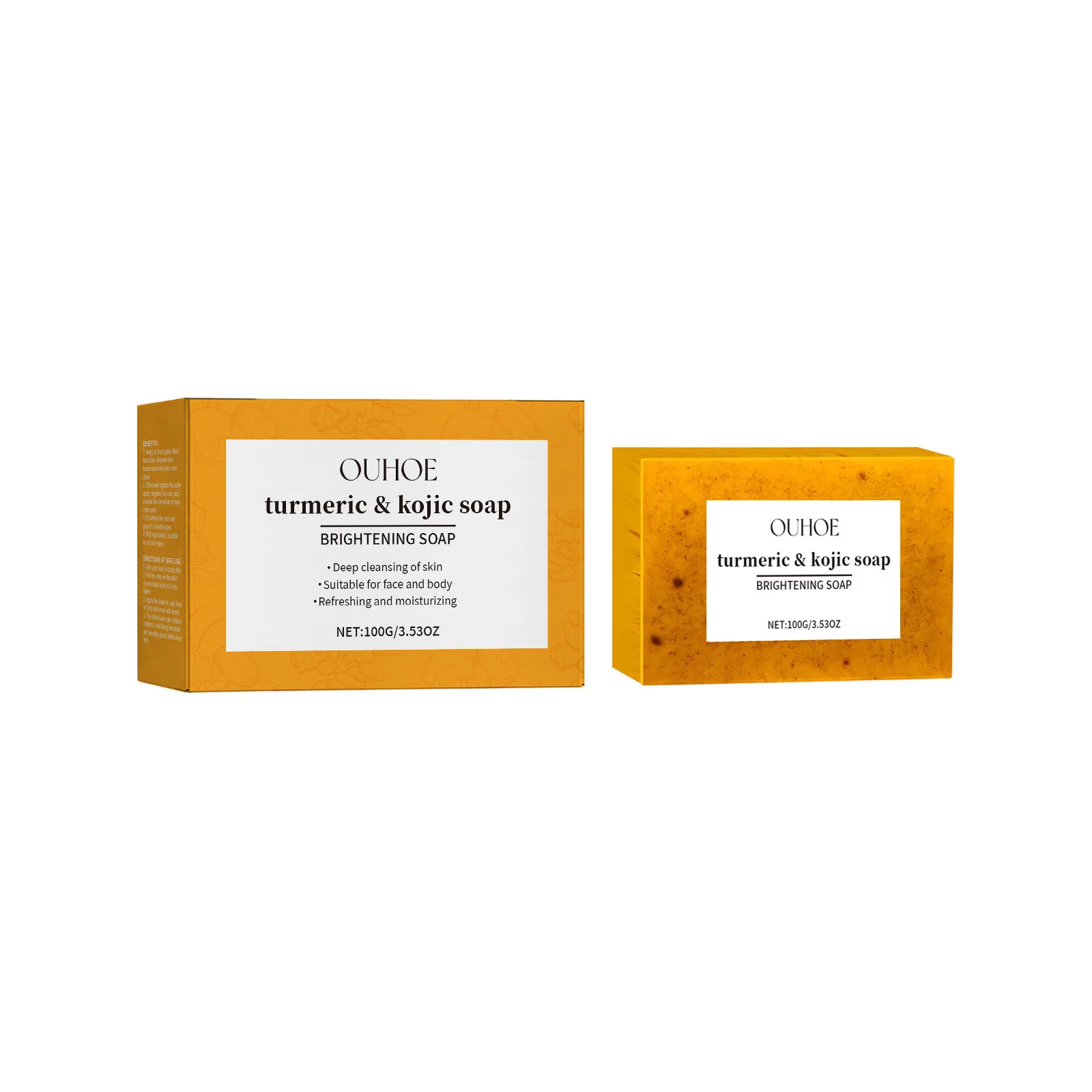 Brightening Soap for Dark Skin Glowing Even Skin Tone Mositen Smooth Deep Cleansing Body Face Wash Handmade Turmeric Kojic Soap