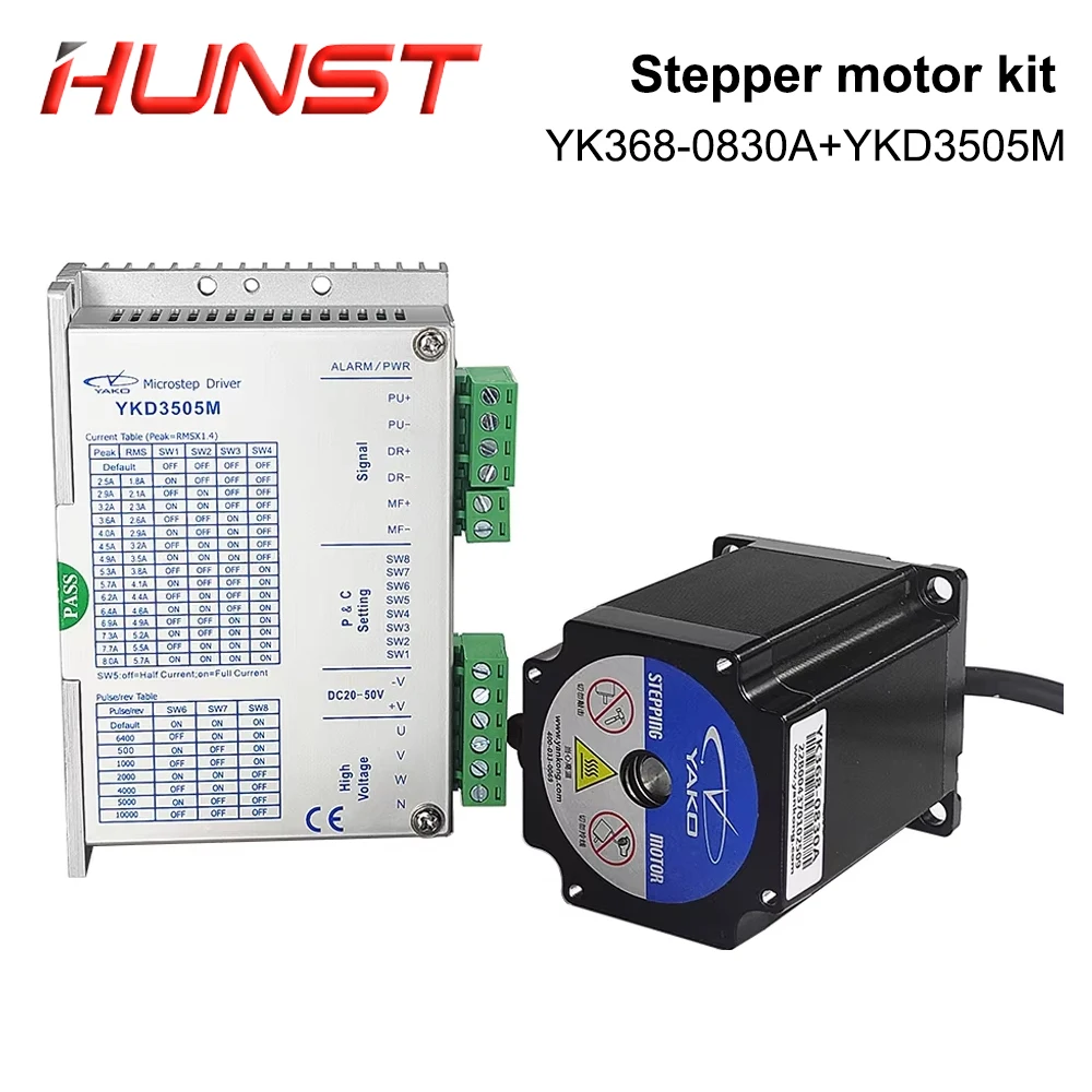 

HUNST Stepper Motor Driver Kit 3 Phase YK368-0830A+YKD3505M Series for CNC Router Engraving Milling Machine CO2 Laser Cutting