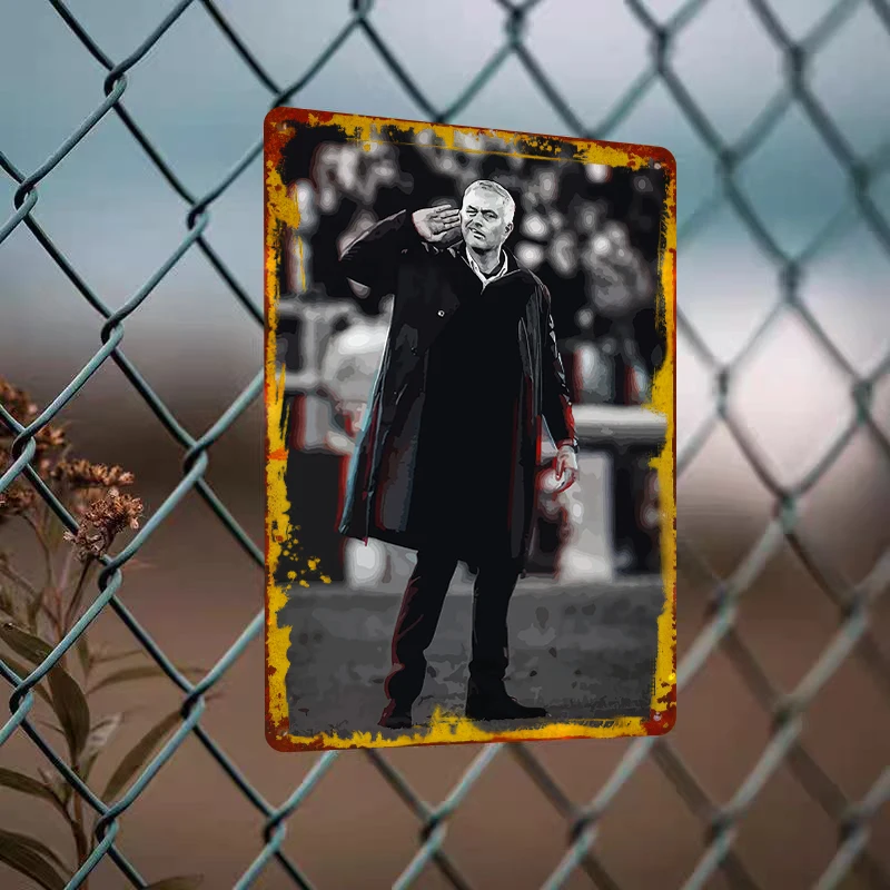 Mourinho Classic Command Gesture Art Metal Tin Sign Football Coach Decor Fan Collection Gift 6371IP