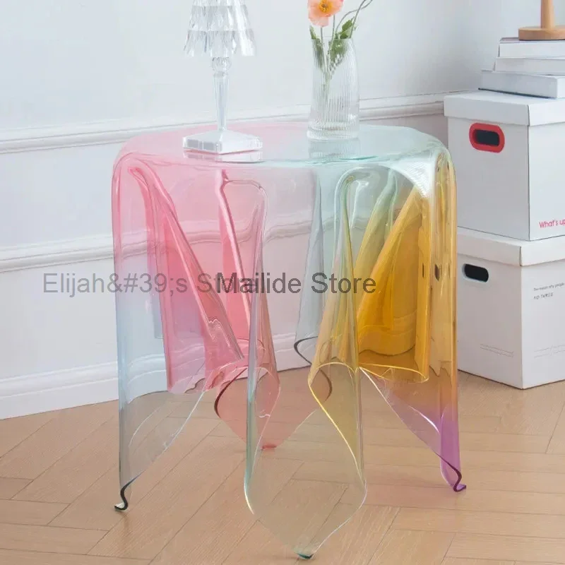 

Nordic Plastic Color Coffee Table for Living Room Furniture Sofa Side Table Small Apartment Household Balcony Small Round Tables