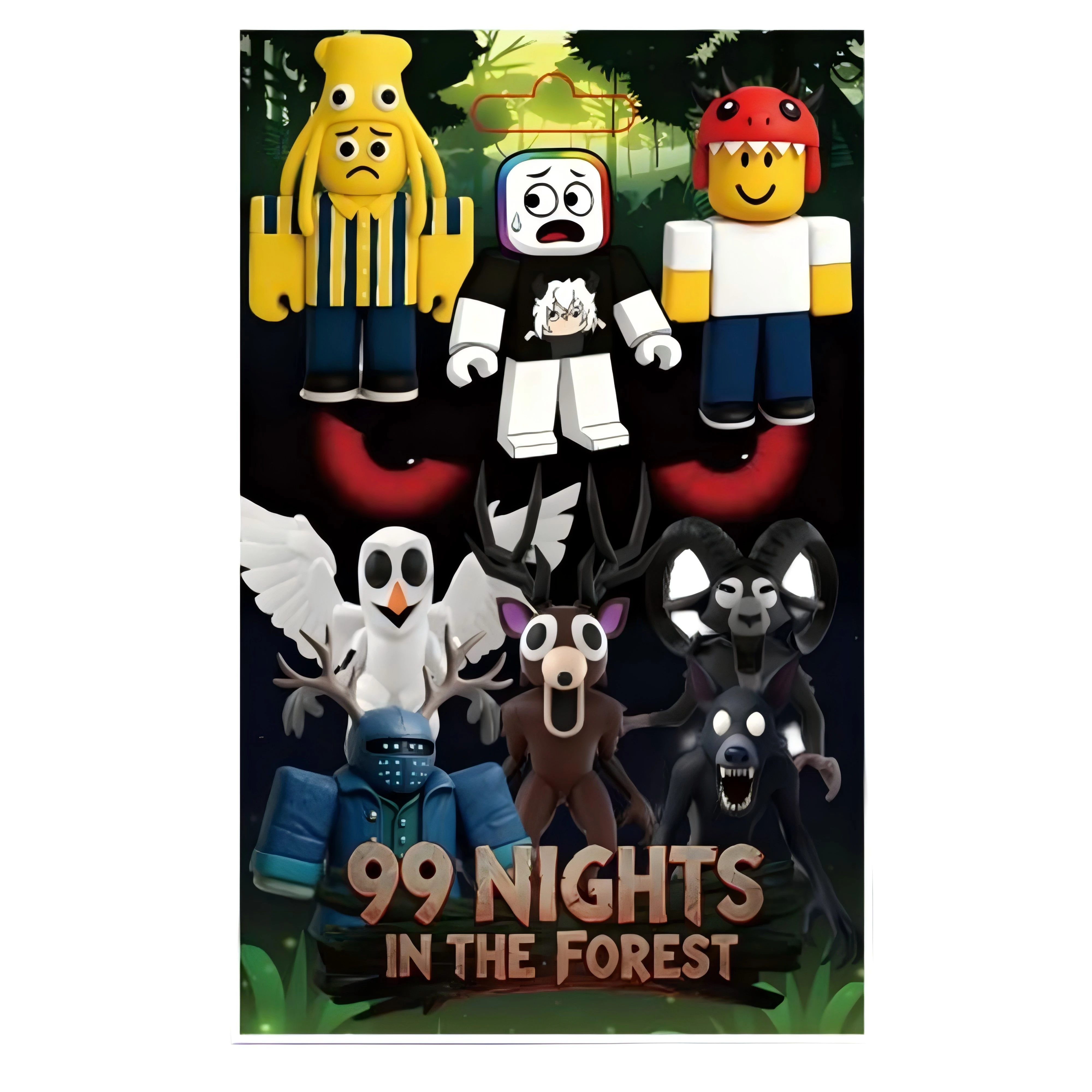 جديد 3-3.5 بوصة الظاهري الغابات 99 ليلة دمية لعبة يده حقيبة أعمى تفكيك لعبة ممتعة كعكة حلية