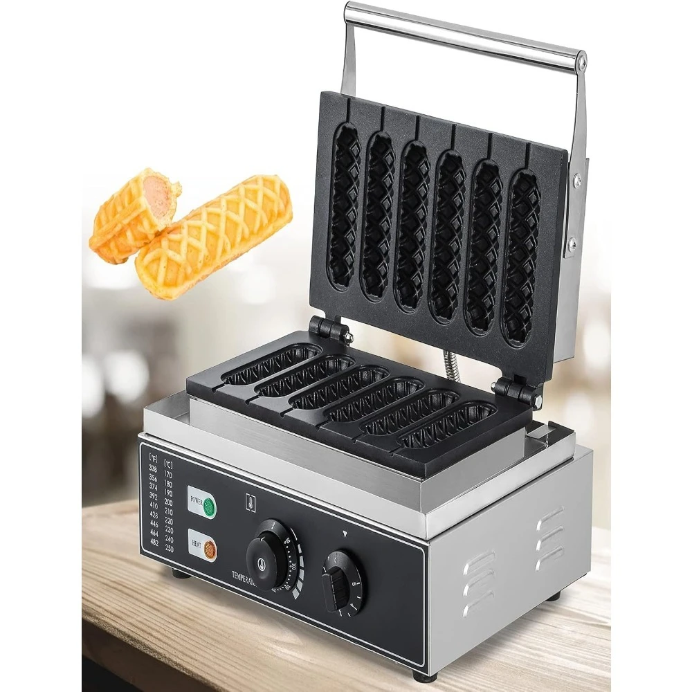 Commercial/Home Corn Dog Waffle Maker Machine French Muffin Irons Non-stick Stainless Steel Waffle Stick Maker