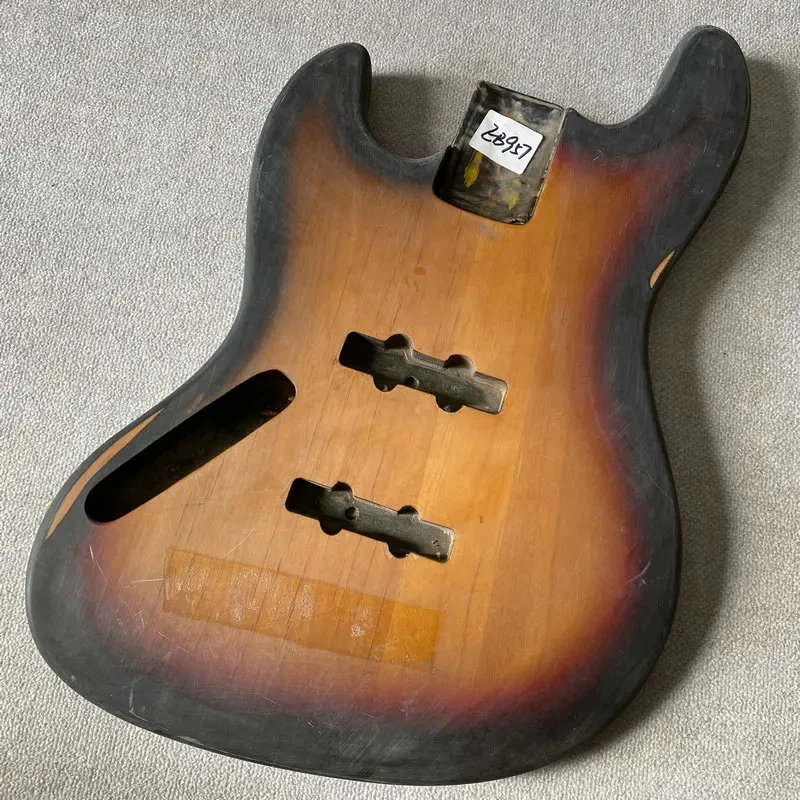 

Корпус электробас-гитары EB957 Sunburst Color из цельного ольхового дерева для джаз-баса, для замены и самостоятельной сборки, леворучный, с разрушенной краской, незавершенный