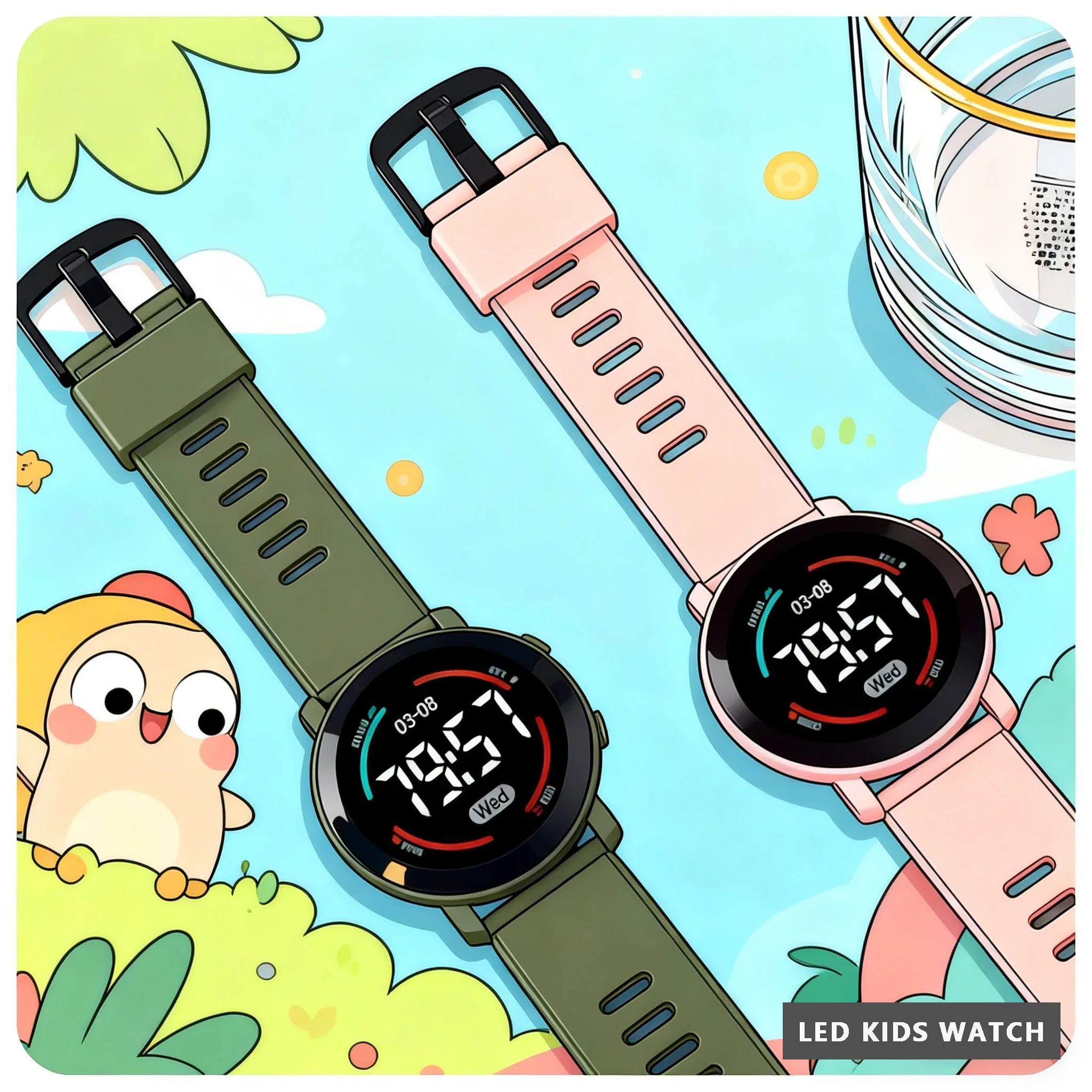 MAYZHISU LED Digital Kids Watches Luminous Sport Children Watch Silicone Strap Electronic Wrist Watch for Boys Girls Reloj Niño