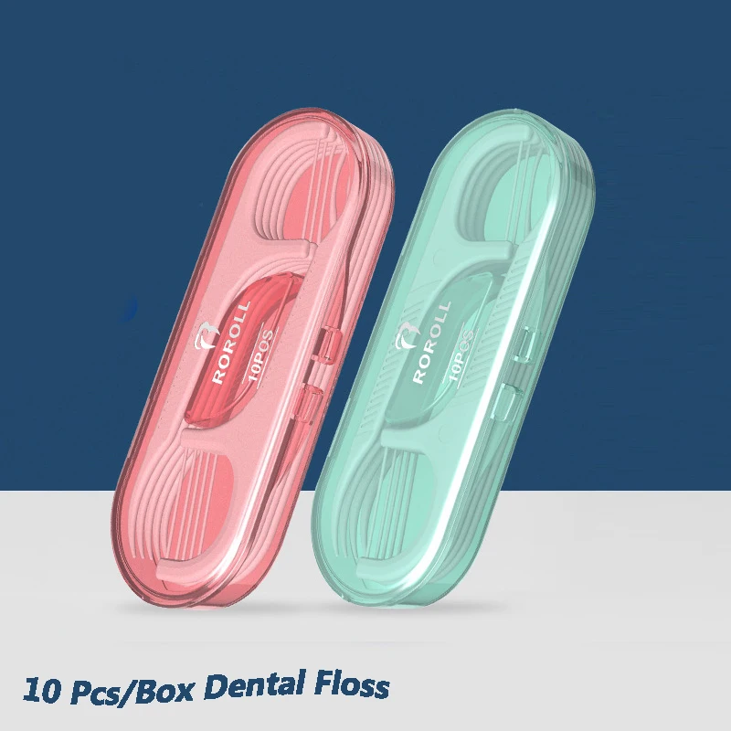

10PCS Disposable Dental Floss With Storage Box Portable Dental Floss Picks Interdental Cleaning Toothpicks Oral Care Tool