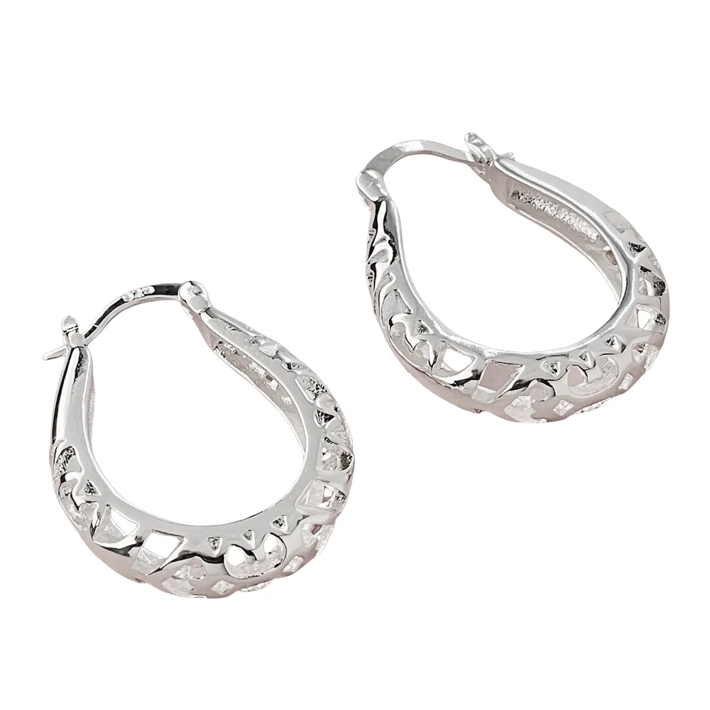 

Новые полые серьги-кольца из стерлингового серебра 925 пробы модные, универсальные, элегантные и подходят для женских ювелирных подарков.