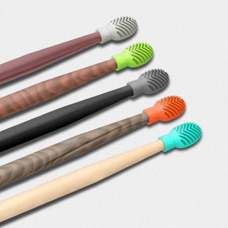 

2 Pack Silicone Drumstick Head Covers Drumstick End Covers Provide Enhancing Durability and Sound Control for Drummers