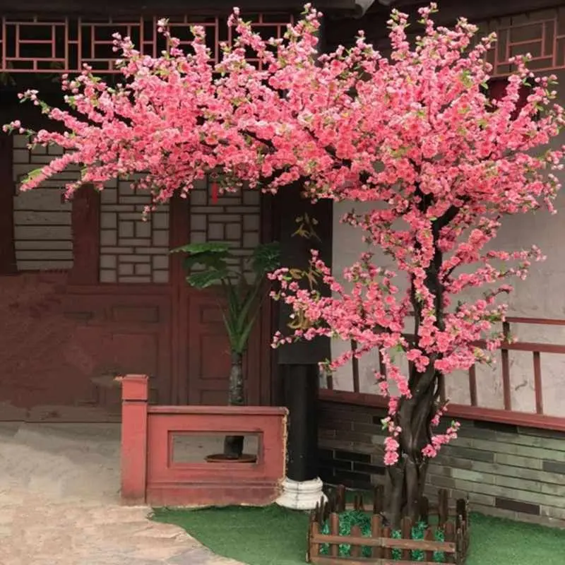 

Large fake peach blossom tree for shopping mall decoration, peach blossom branches, wishing tree, New Year peach blossom tree