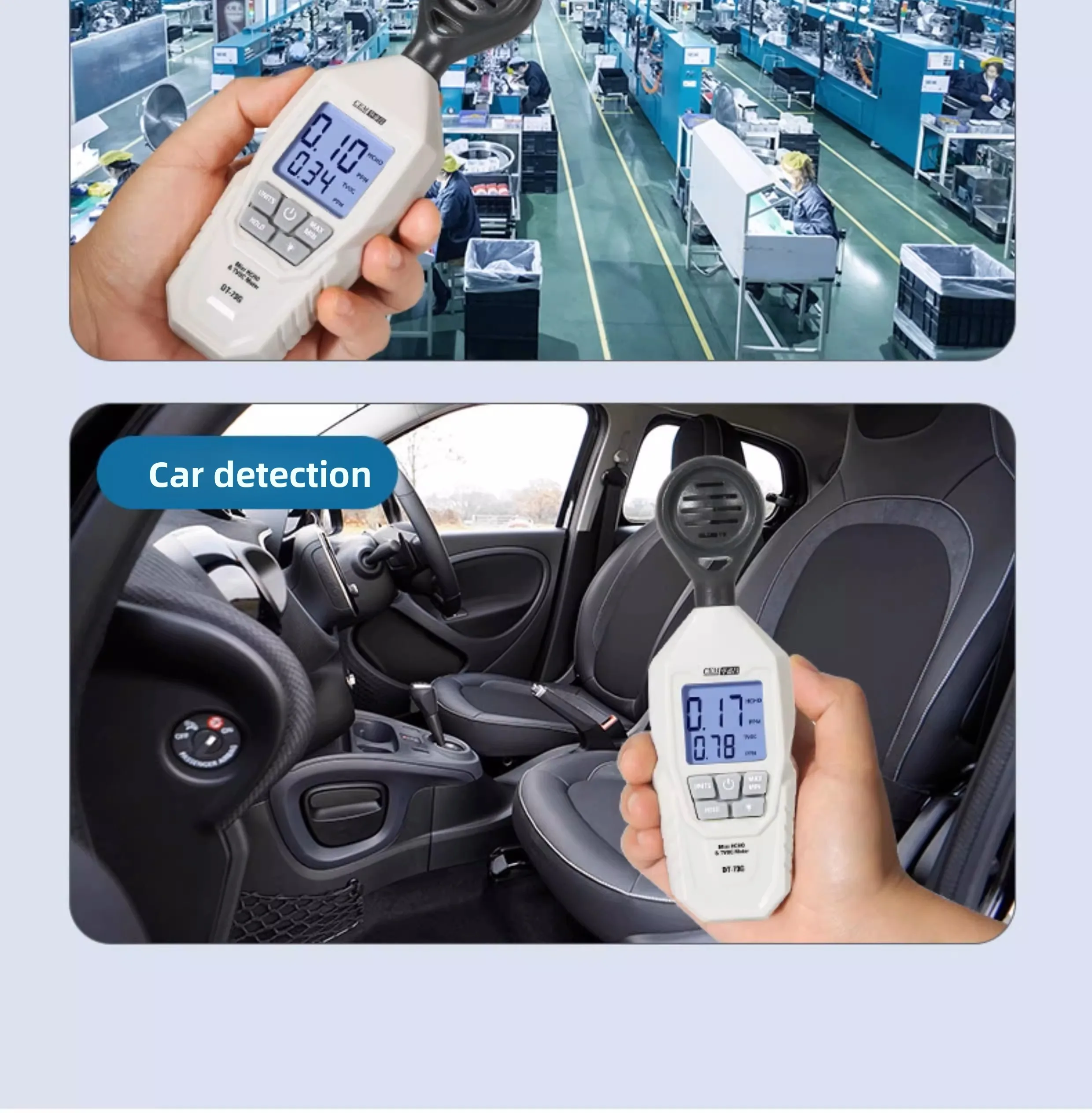 CEM TVOC HCHO Air Quality Tester Detector Digital TVOC HCHO Formaldehyde Device High-Precision Sensor Indoor Air Tester