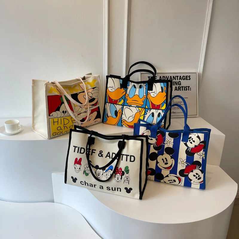 Disney Mickey Mouse Mummy Bag Fashion Cartoon stampato borse a tracolla per le donne ragazze Multi funzionale borsa di grande capacità