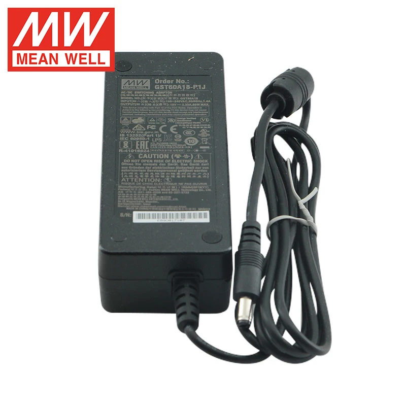 Meanwell GST60A Power Adapter 5V 7.5V 9V 12V  15V 18V 24V 28V 48V  Industrial MEAN WELL Switching Power Supply Unit Charger