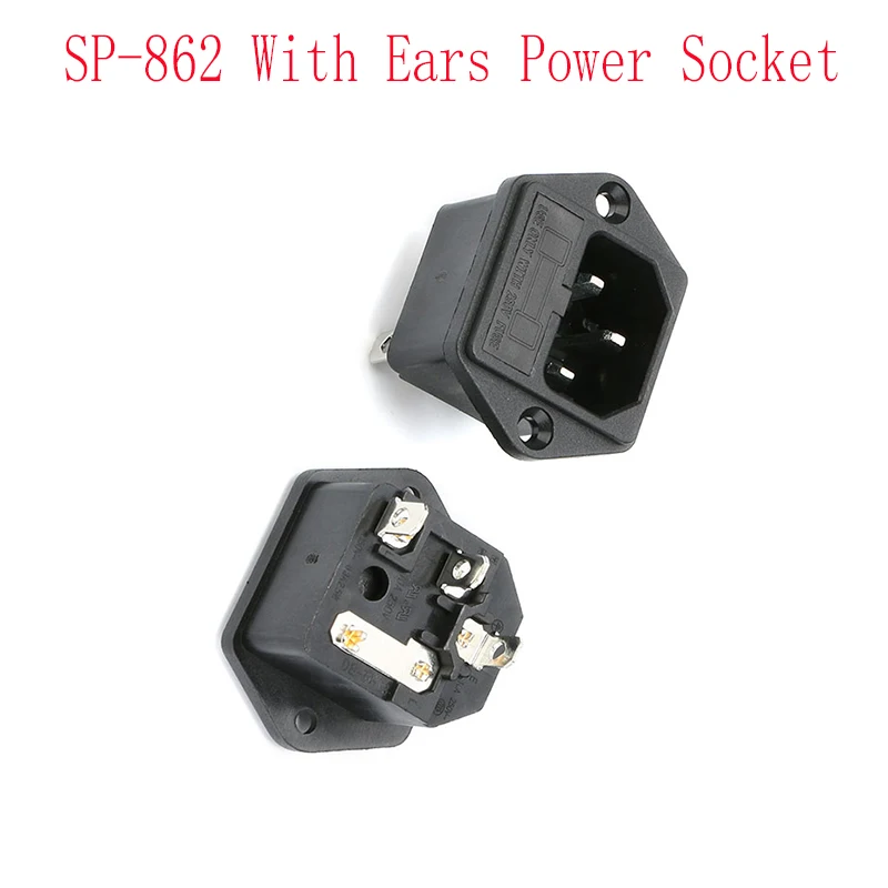 

5PCS AC Power Socket Connectors Charging Sockets Adapter SP-862 10A/250A with Fuse Base:5*20MM Inlet Plug Computer Mount Outlet