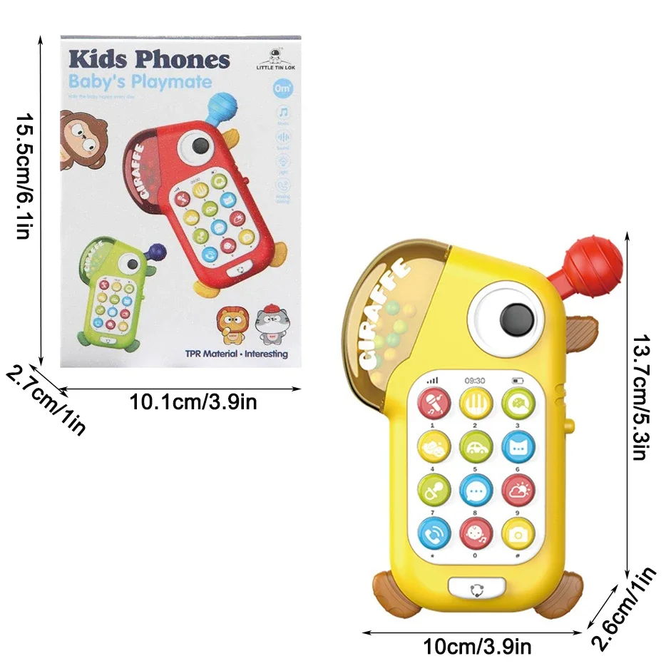 Children's Lighting Music Dinosaur Simulation Early Education Mobile Phone Cartoon  Learning Story Machine Toys