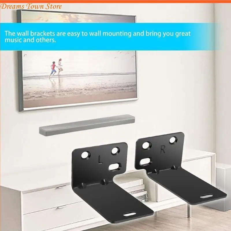 HX6A Universal Sound Bar Mounts Brackets Wall Mount Shelf Soundbar Mount