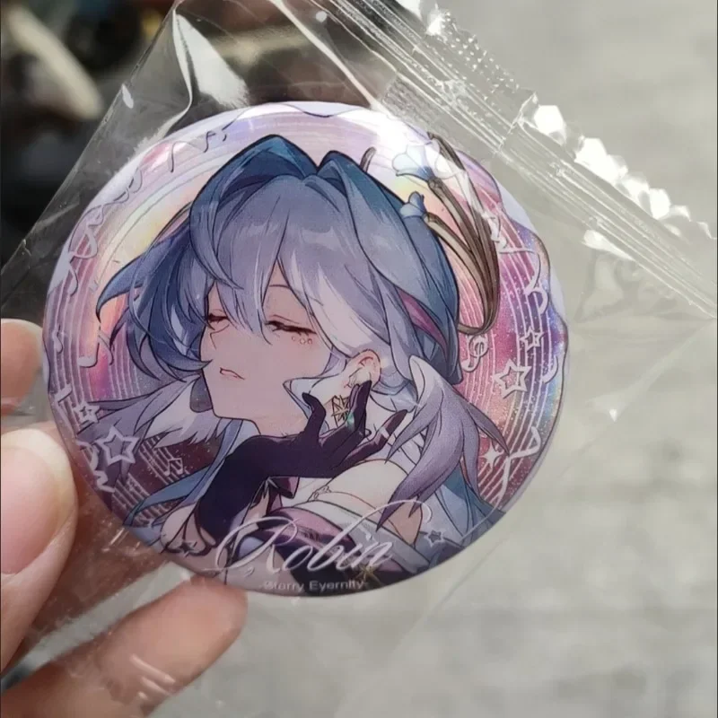 Anime Fashion Honkai:Star Rail Sing Robin 58mm Flash Pin Badge Cosplay Accessories for Clothes Backpack Decor Brooch Gifts