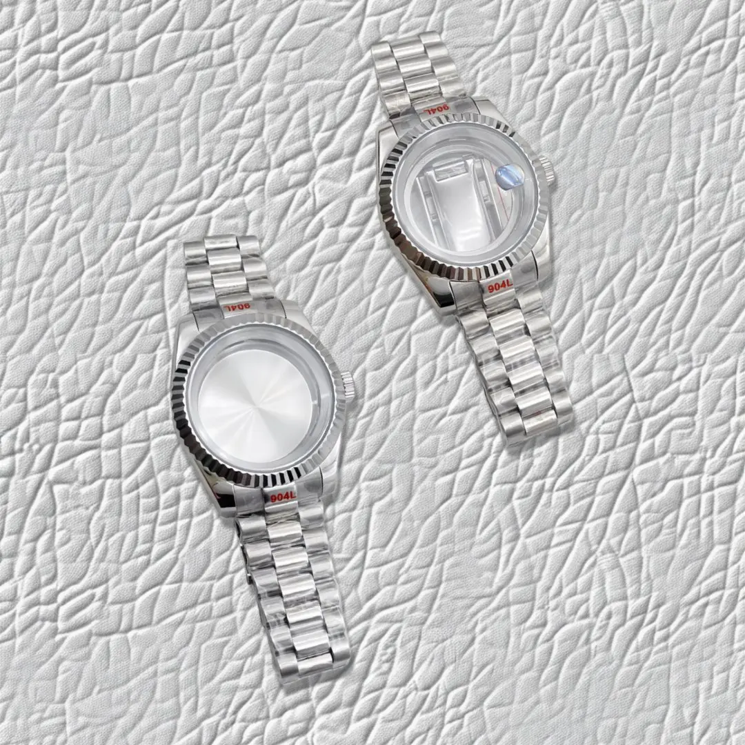 

36/39mm NH35 Watch Case and Bracelet Set for Datejust Nh35 Nh36 Nh34 Movement 28.5mm Dial Sapphire Glass Case and Strap