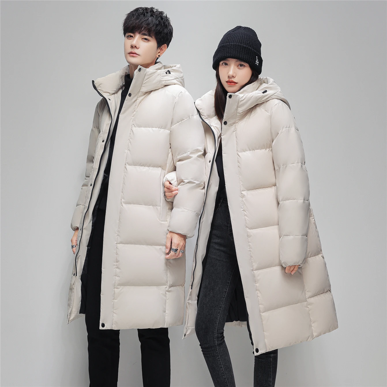 Down Jacket Men Women Winter New Fashion Trend Long Style Thickened Warm Loose Casual Hat Couple Coats Large Size 5XL Drop Ship