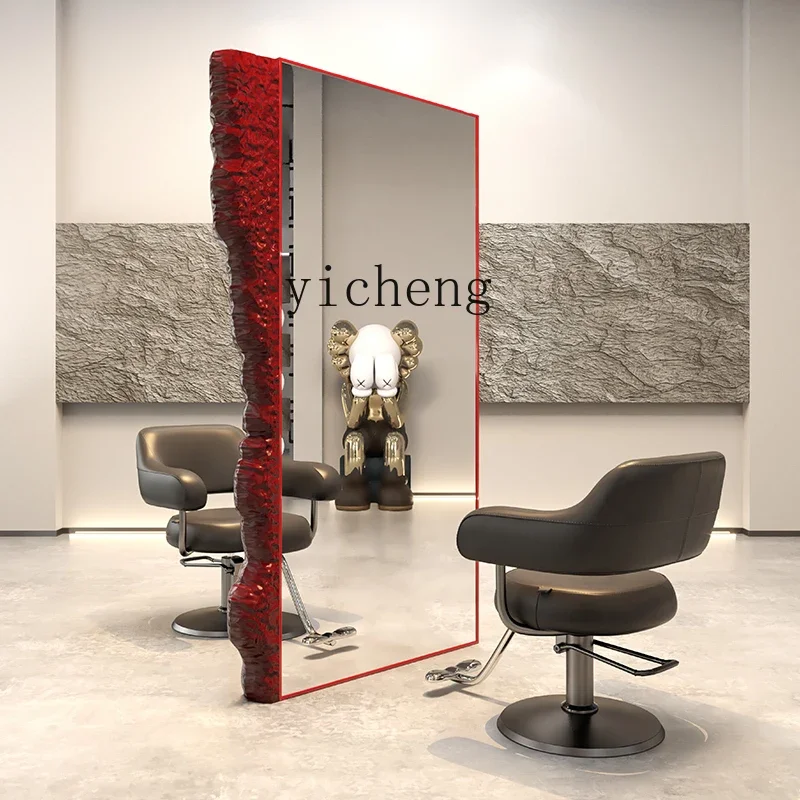 PP  hairdresser mirror table single and double-sided floor mirror barber shop hair salon